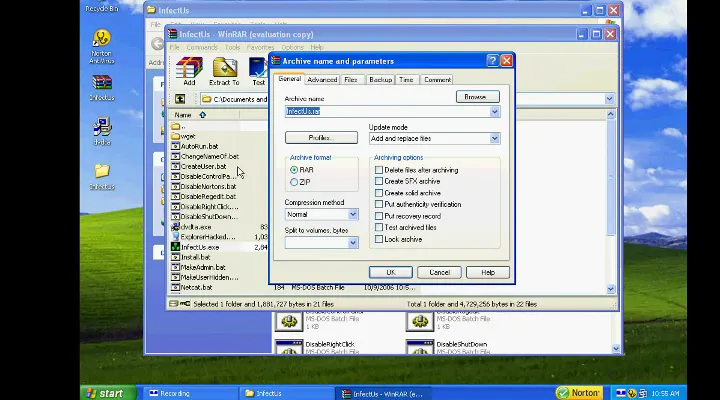 Building the SFX in WinRAR