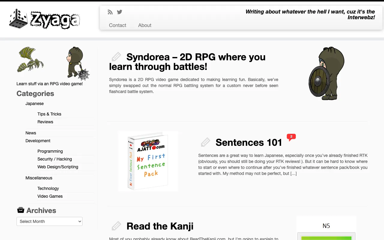 zyaga.com, before this one, 2013 – 2015: The dice arrive